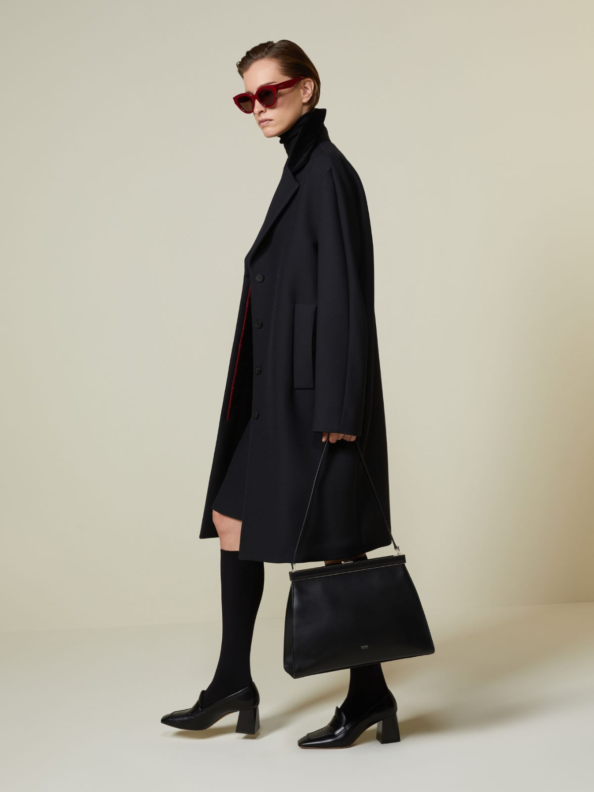 Masculine wool and silk coat - BLACK - Max Mara - 11