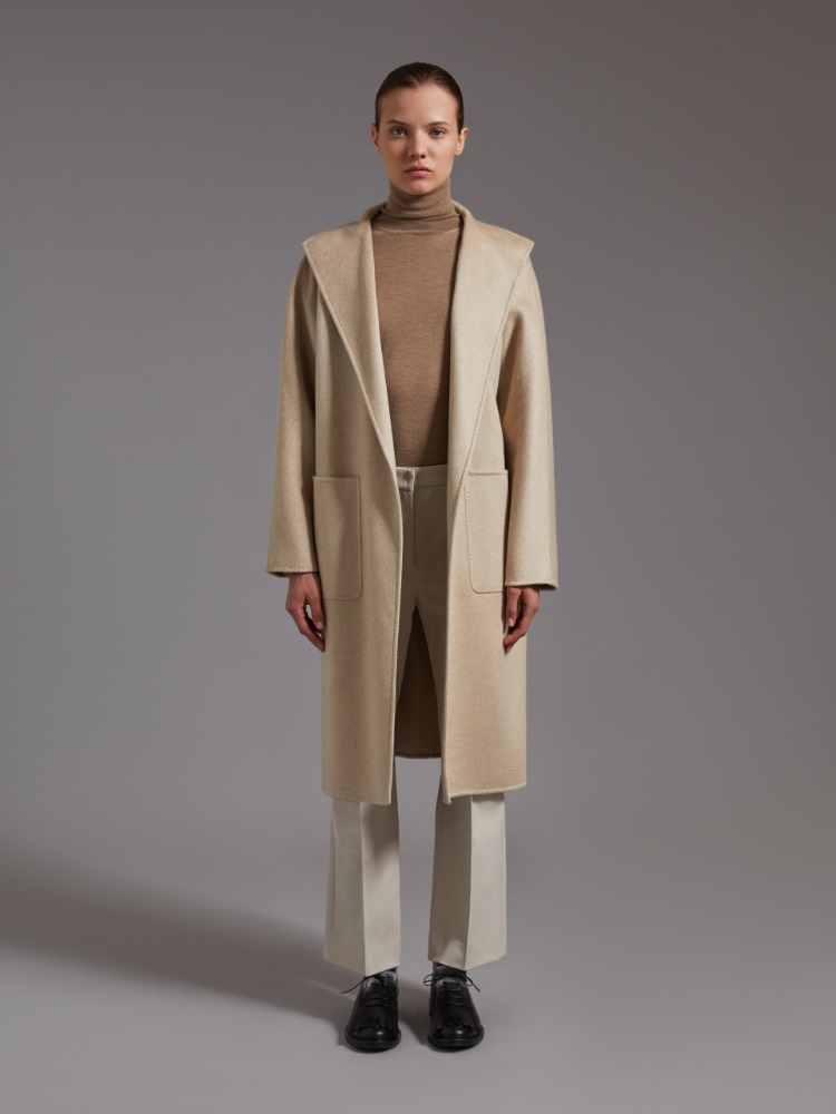 Midi cashmere cardigan coat, sand | 