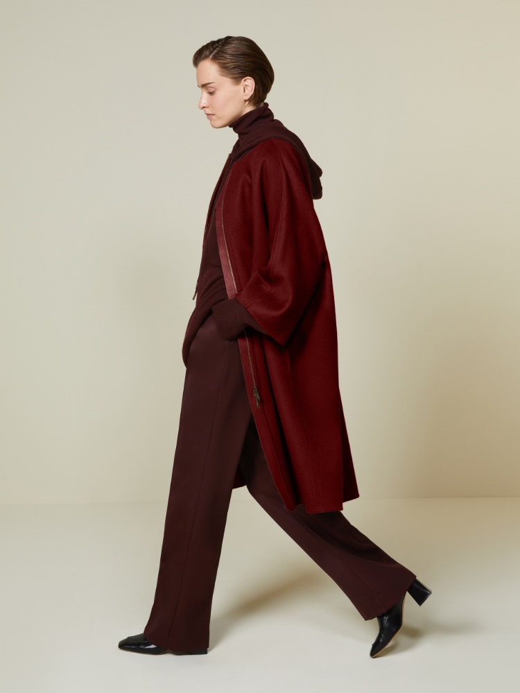 Cape-Mantel aus Kaschmir Doubleface + DUNKELROT - Max Mara