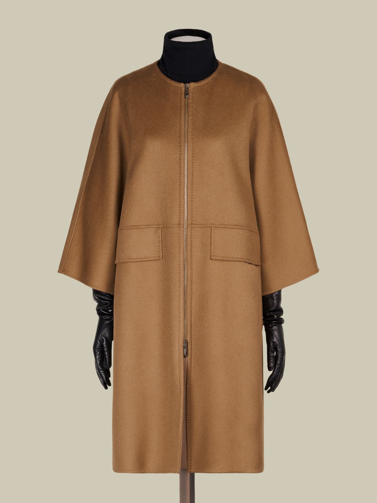 Płaszcz typu peleryna z dwuwarstwowego kaszmiru - WIELBŁĄDZI - Max Mara - 10