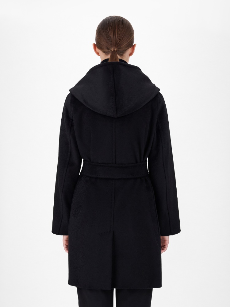 MaxMara RIALTO フーデットコート 黒 38 リアルト] ピュア キャメル フーデット コート, black | 