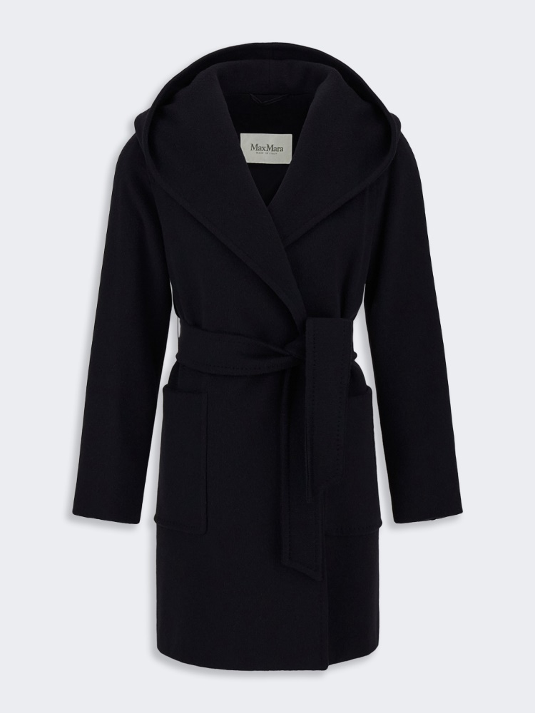 MaxMara RIALTO フーデットコート 黒 38 Camel robe coat, black | 