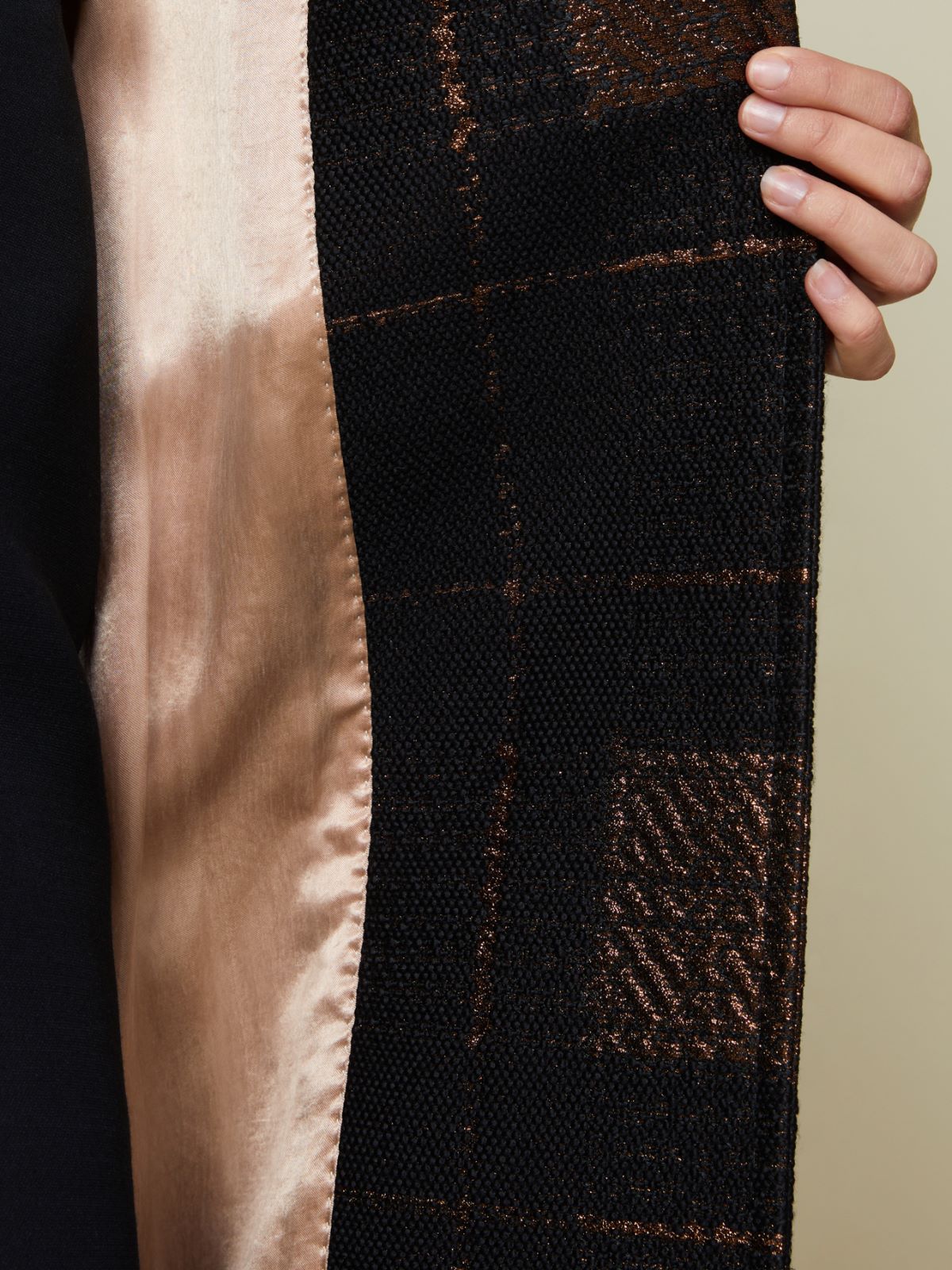 Lamé jacquard cocoon coat - BLACK - Max Mara - 5