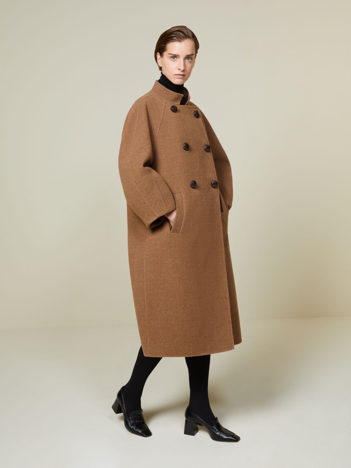 Płaszcz Couture z dwuwarstwowej wełny - WIELBŁĄDZI - Max Mara - 11