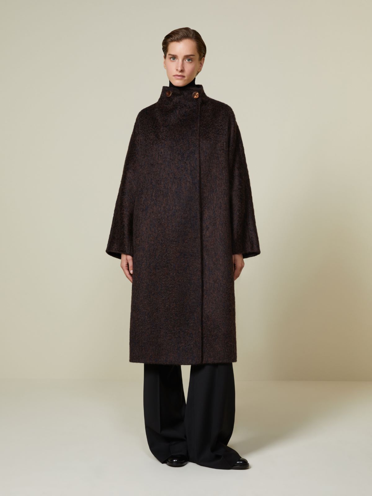 Płaszcz z moheru i kaszmiru zibellino - BRĄZOWY - Max Mara - 2