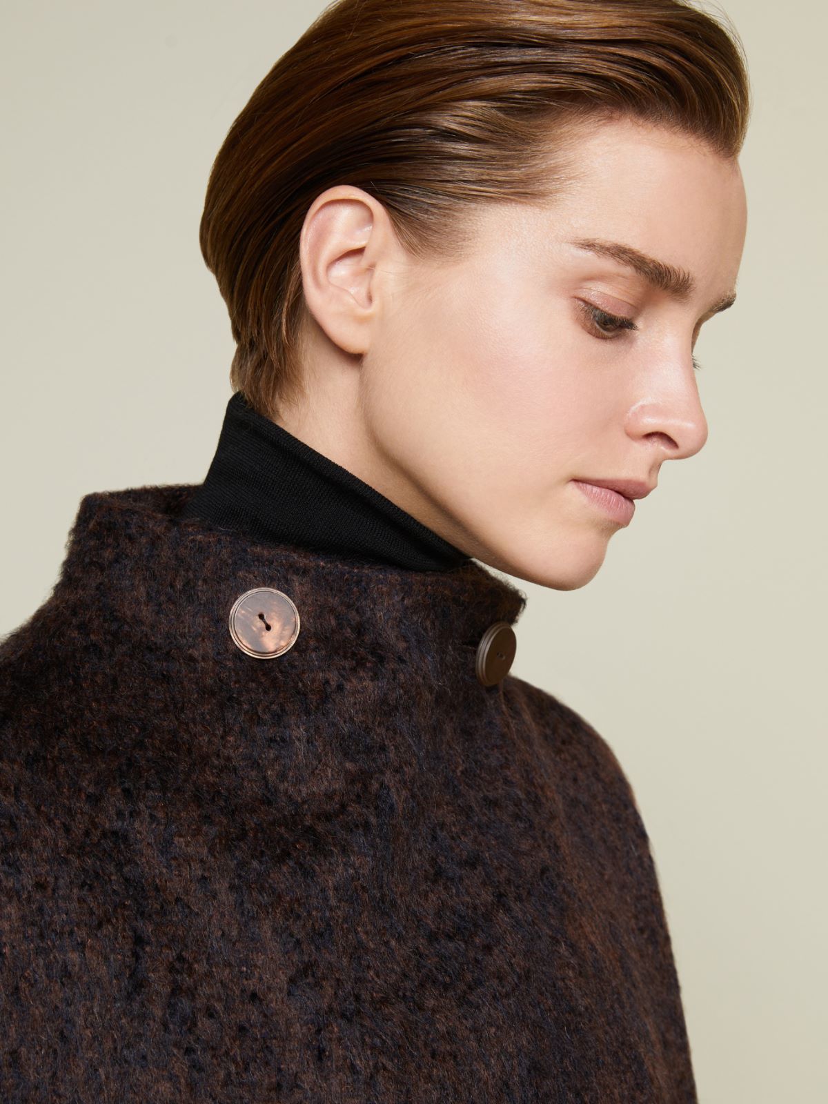 Płaszcz z moheru i kaszmiru zibellino - BRĄZOWY - Max Mara - 4