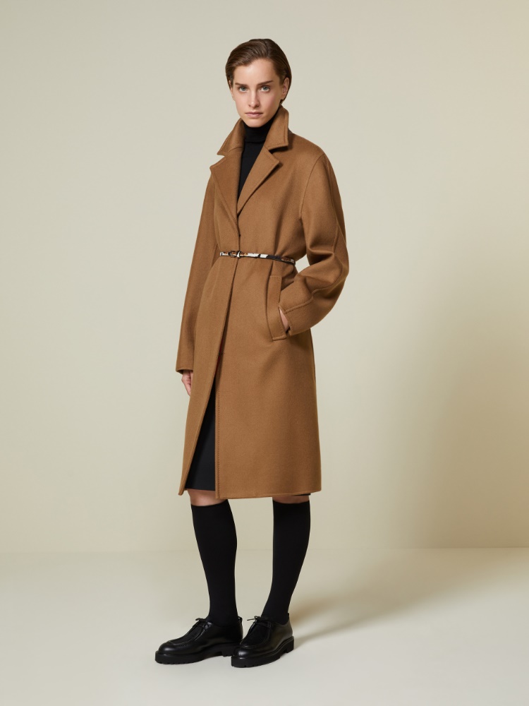 Płaszcz o kroju męskim z kaszmiru + WIELBŁĄDZI - Max Mara