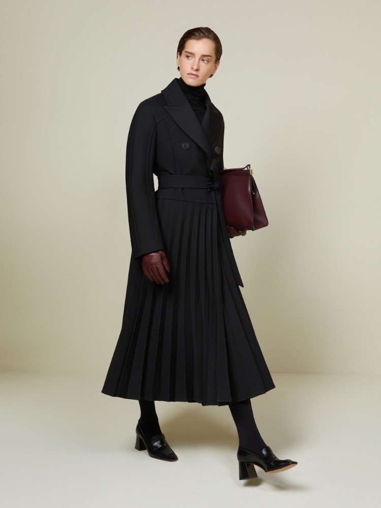 Padded technical fabric redingote coat - BLACK - Max Mara