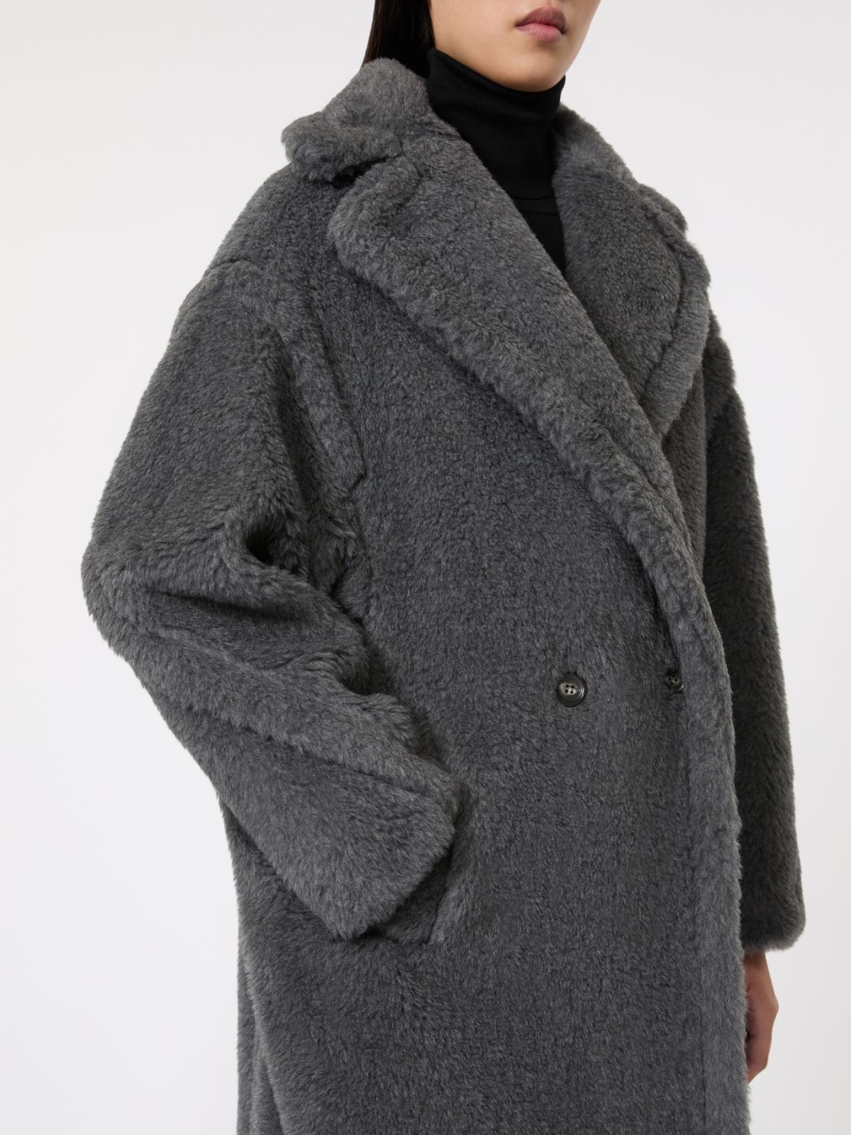 Teddy Bear Icon Coat in wool and alpaca - MEDIUM GREY - Max Mara - 5