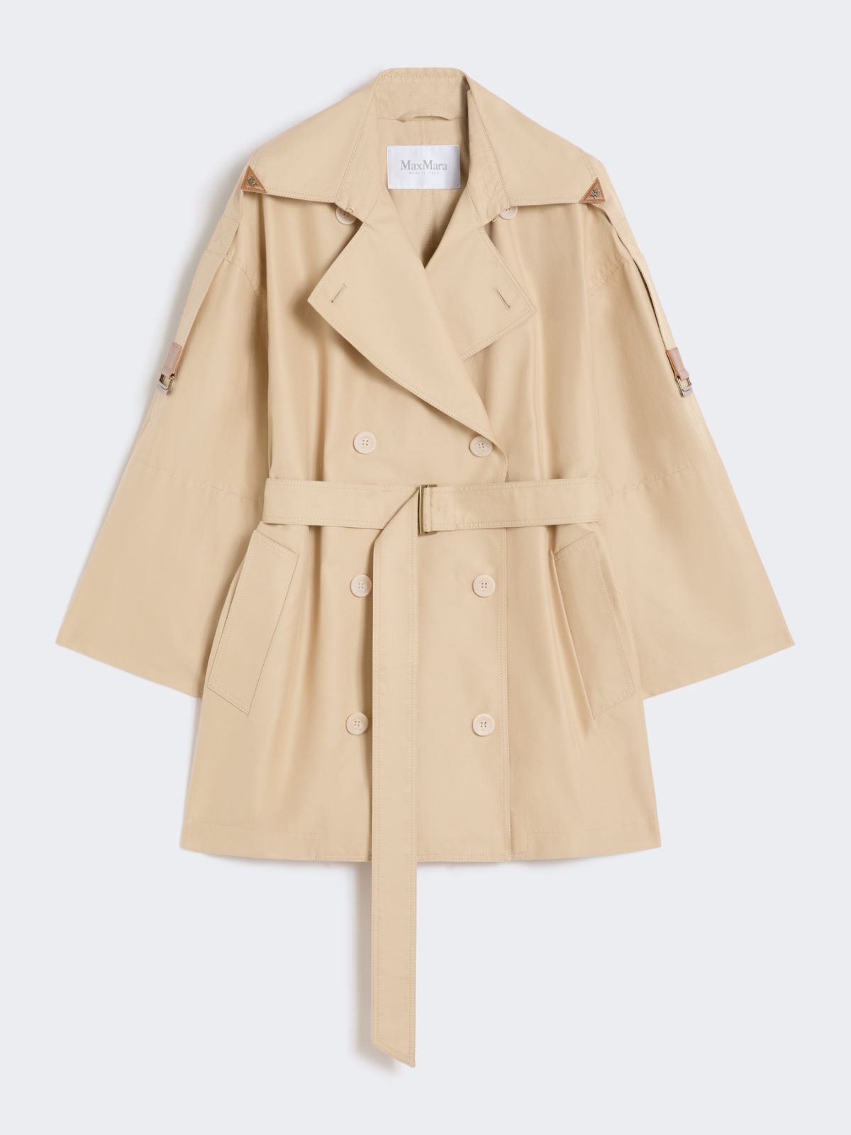 Double-breasted water-repellent gabardine trench coat - SAND - Max Mara - 10