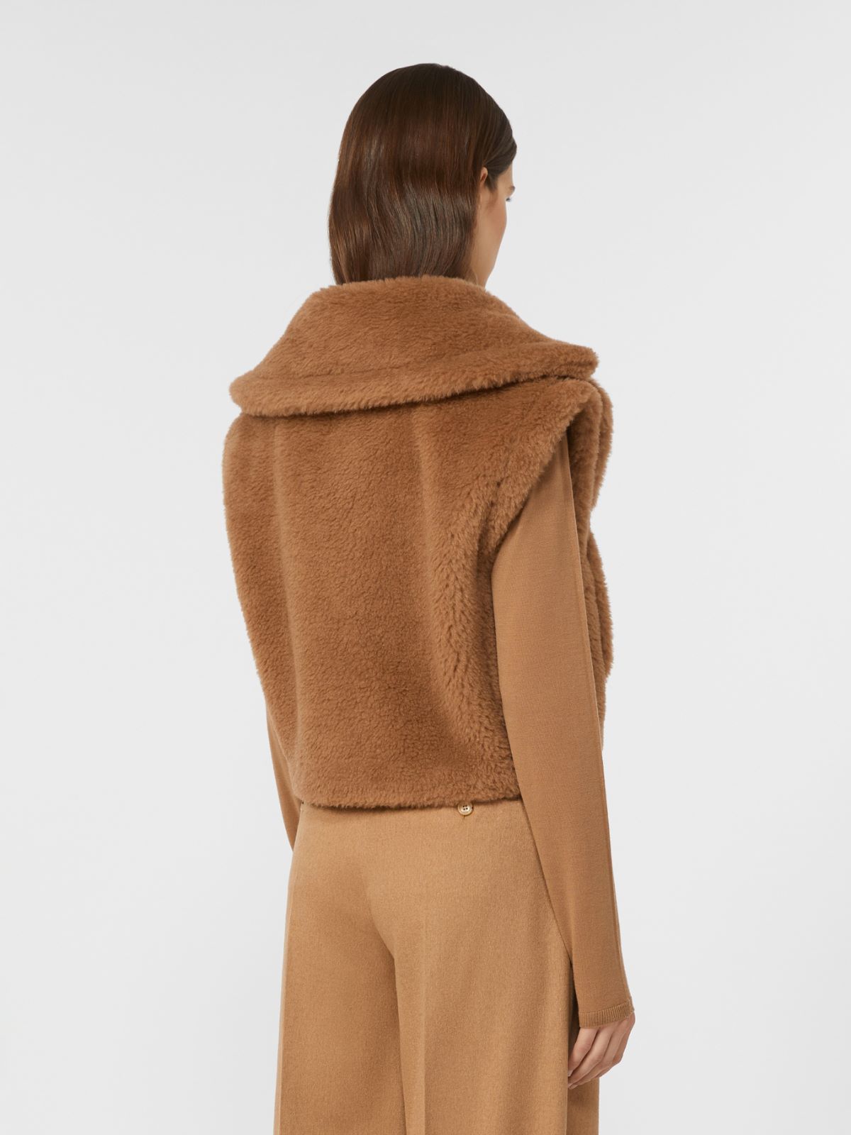 Gilet raccourci 2 en 1 en tissu Teddy - POIL DE CHAMEAU - Max Mara - 3