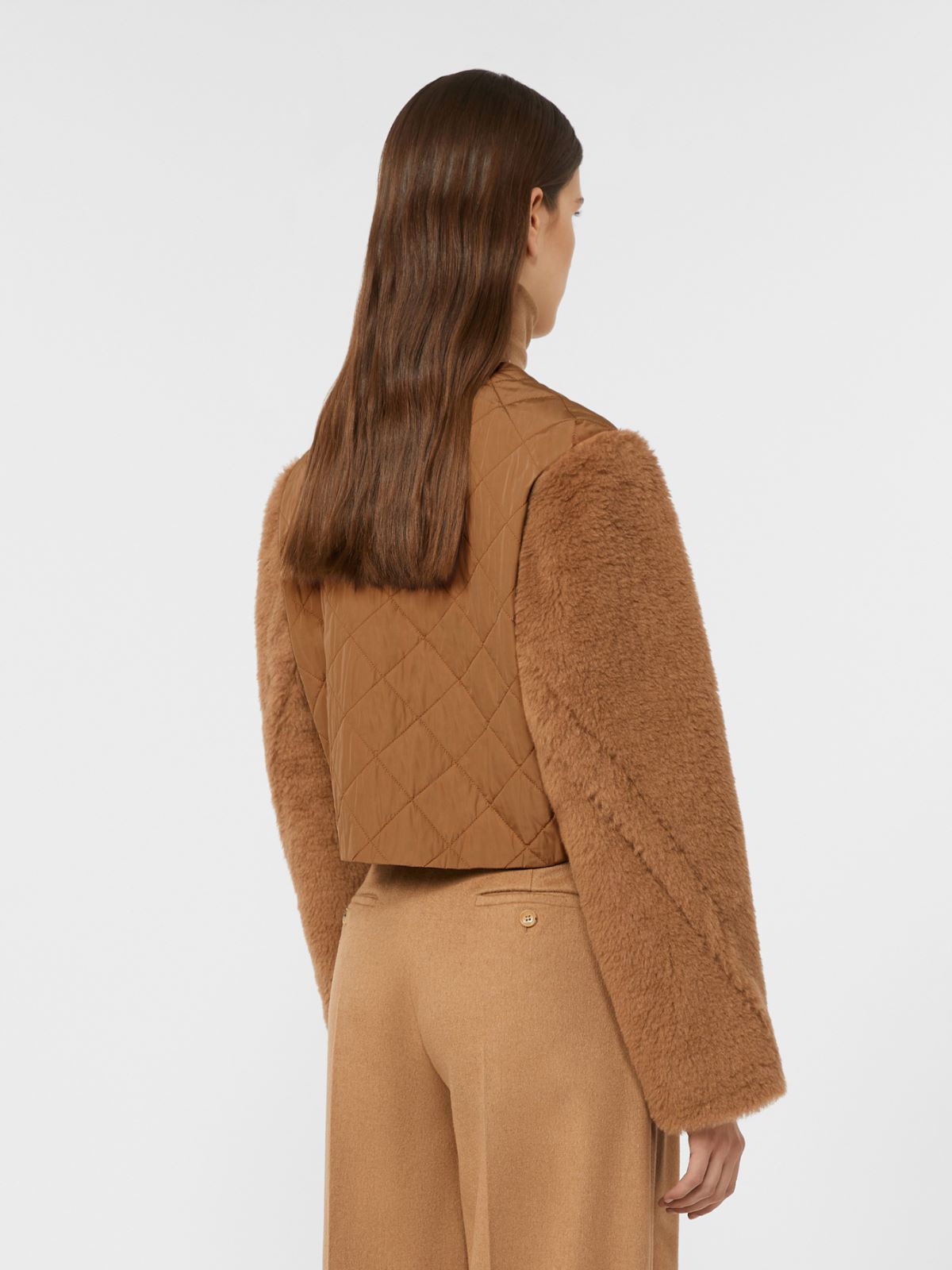 Gilet raccourci 2 en 1 en tissu Teddy - POIL DE CHAMEAU - Max Mara - 5