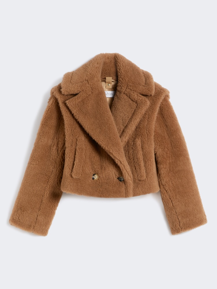 2-in-1 cropped gilet in Teddy fabric - CAMEL - Max Mara