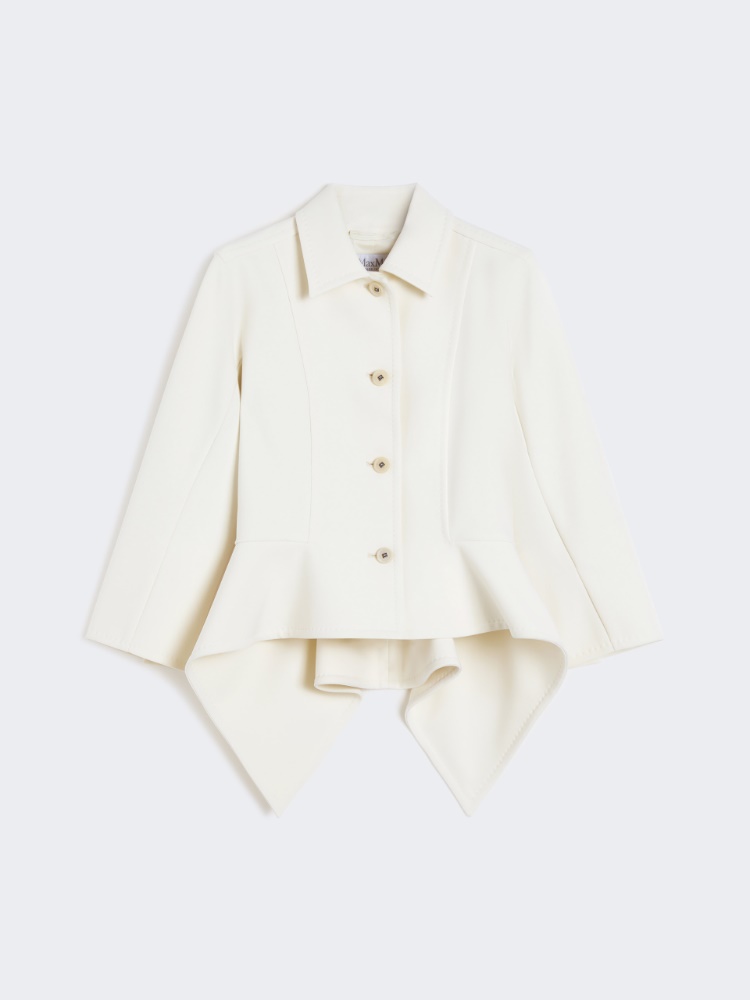 人気【MaxMara】Giacca aderente in sable stretch Double-breasted blazer in stretch wool canvas, sand