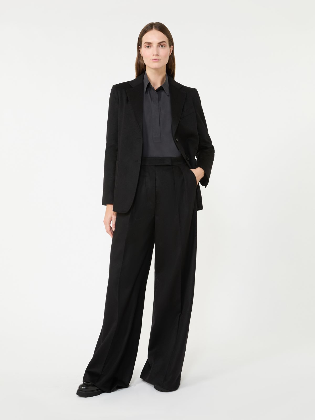 Camel drap blazer - BLACK - Max Mara