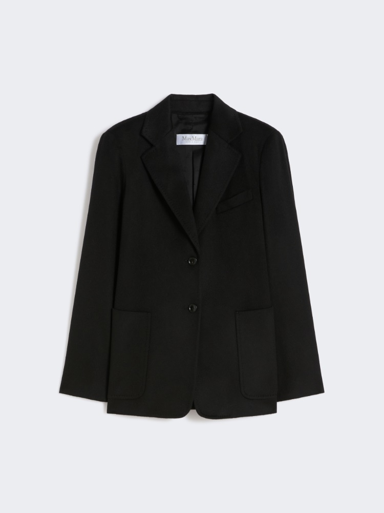 Blezer z drapowanego materiału z czesanej wełny wielbłądziej - CZARNY - Max Mara