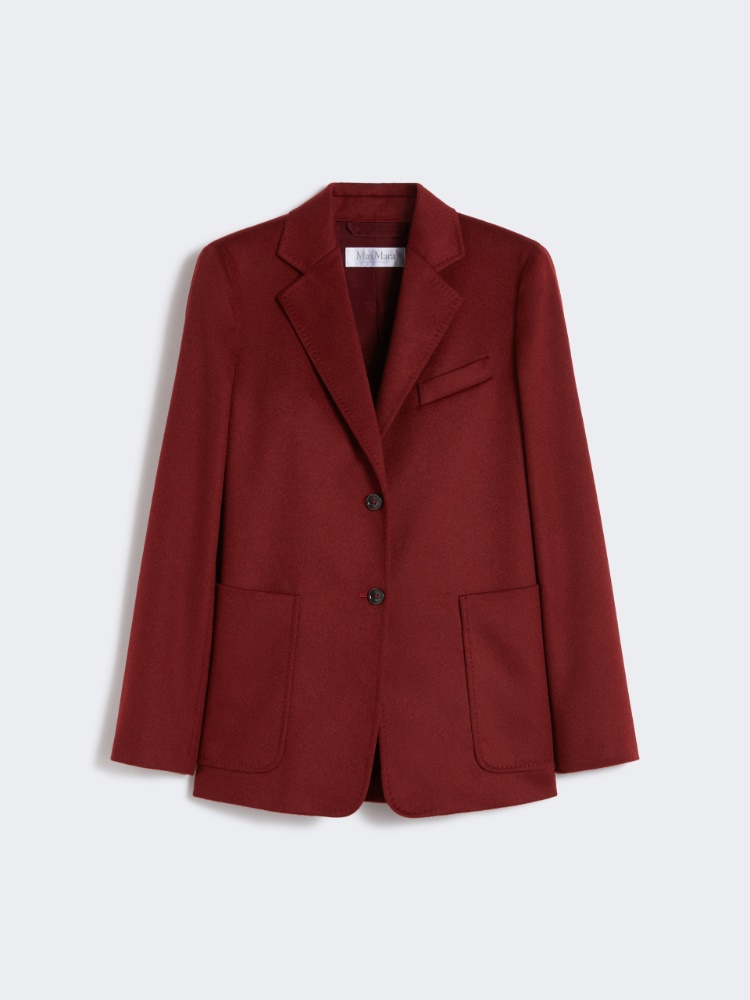 Blezer z drapowanego materiału z czesanej wełny wielbłądziej - MALINOWY - Max Mara