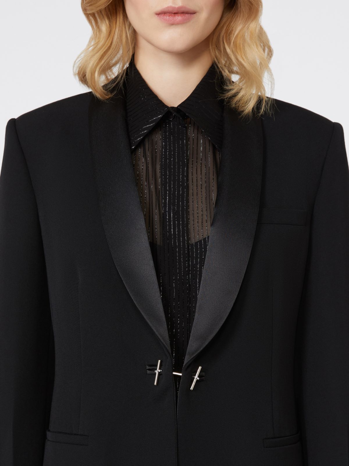 Gabardine wool blazer - BLACK - Max Mara - 4