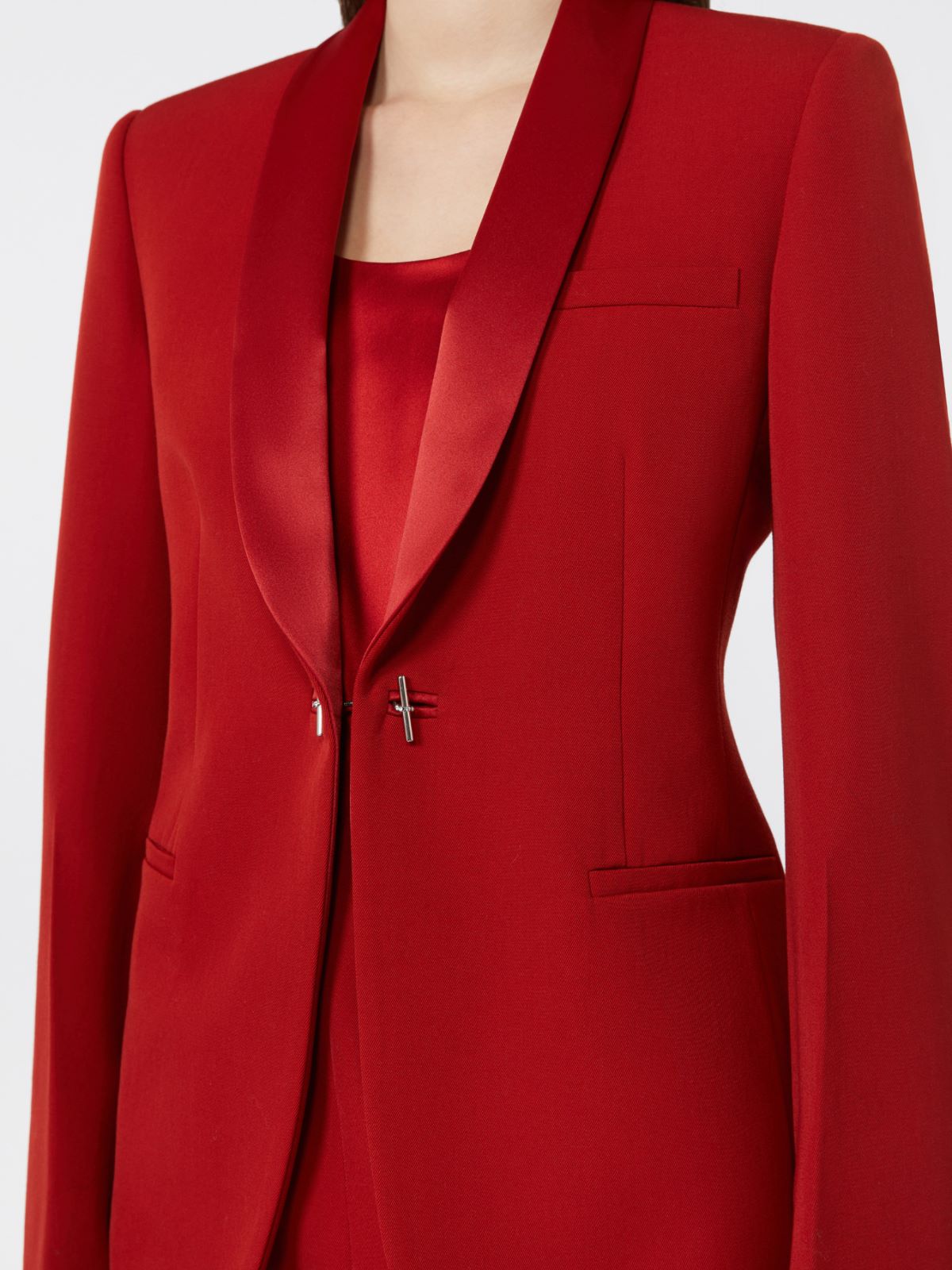 Gabardine wool blazer - RED - Max Mara - 4