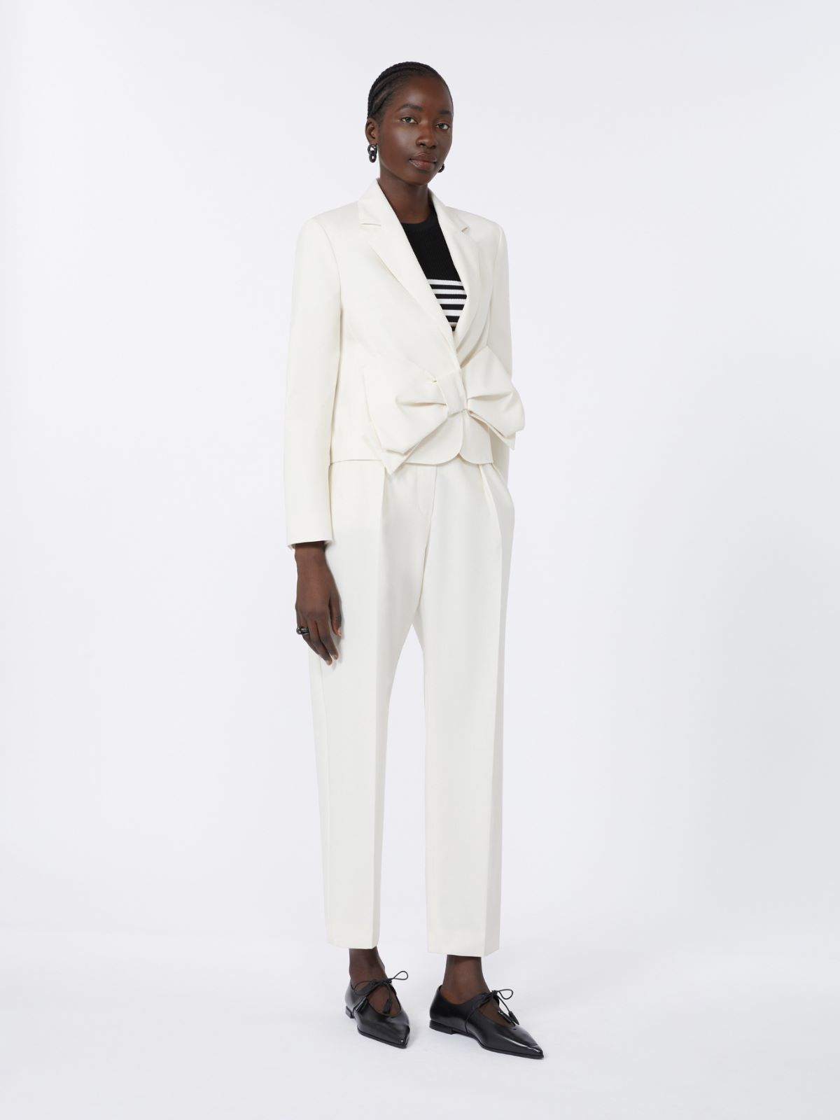 Cotton twill cropped jacket - WHITE - Max Mara - 9