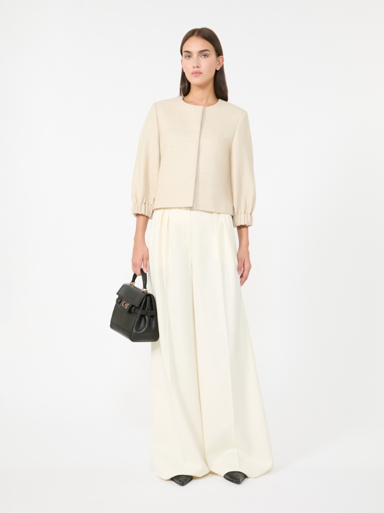 Wool and silk cropped jacket - IVORY - Max Mara