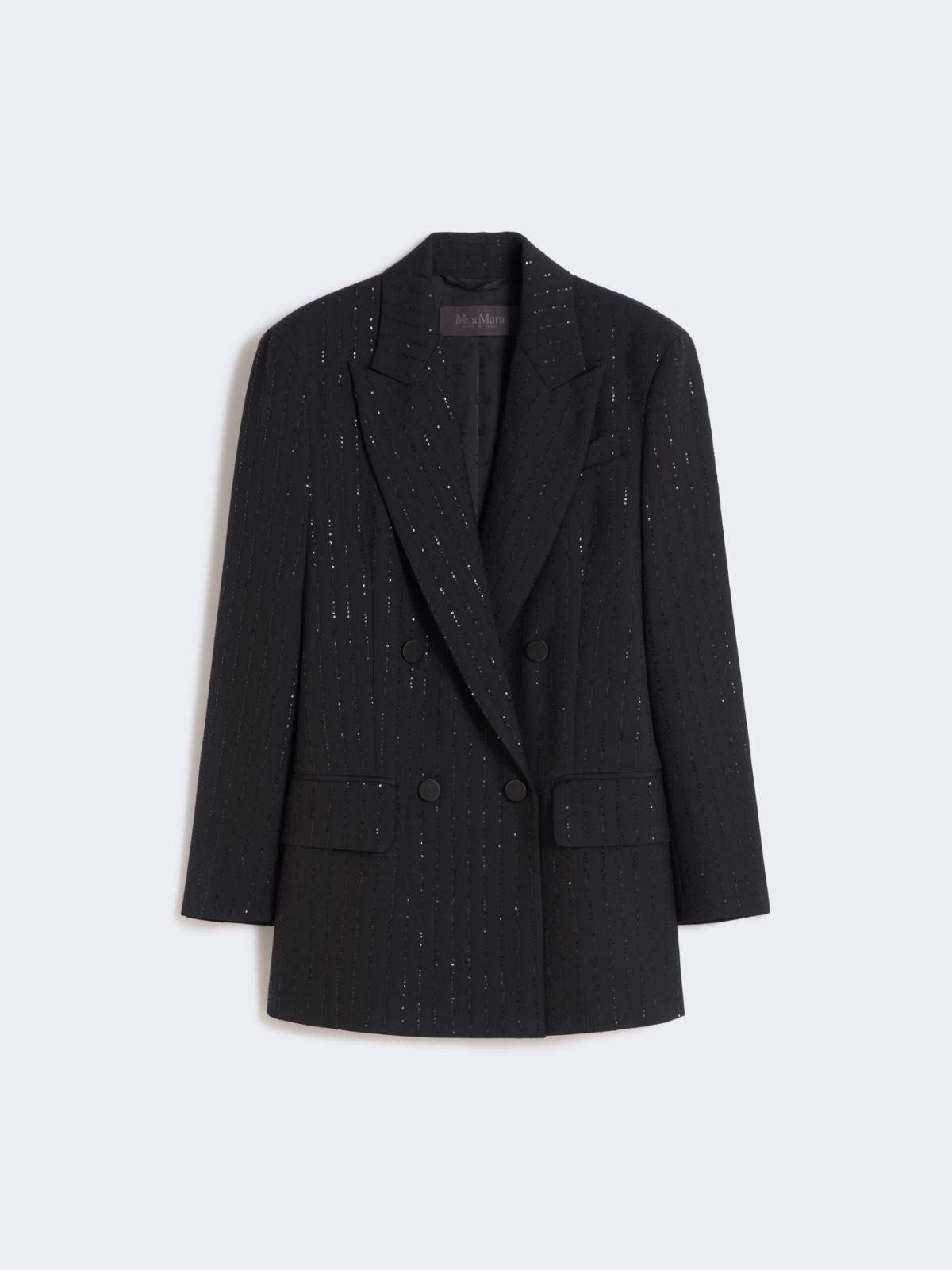 Wool and sequin double-breasted blazer - BLACK - Max Mara - 9
