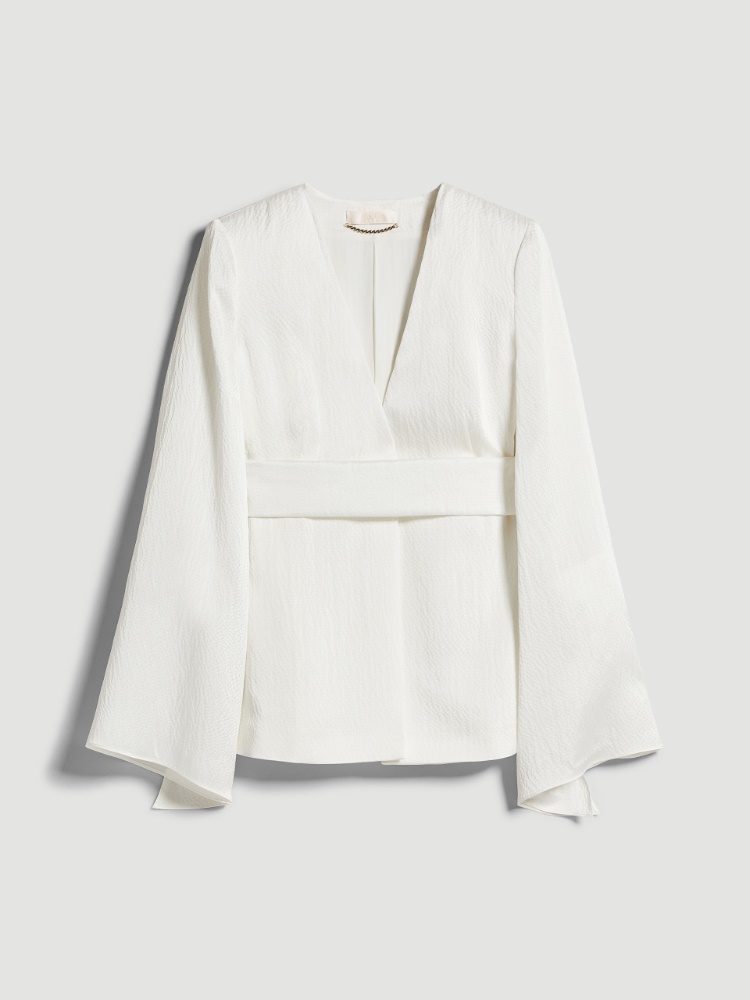 Kimonojacke aus Seidensatin - WEISS - Max Mara