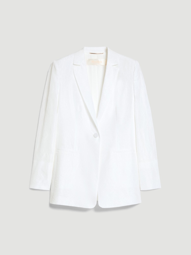 【送料&関税込】Max Mara Gaspare Blazer Single-breasted blazer in micro-faille, white | 