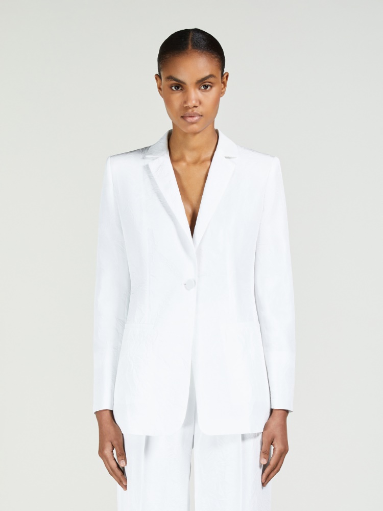 Einreihiger Blazer aus Ripsseide - WEISS - Max Mara