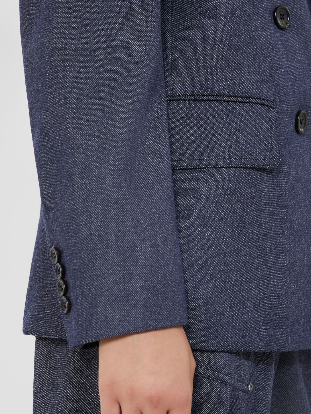 Slim-fit denim-effect wool blazer - ULTRAMARINE - Max Mara - 4