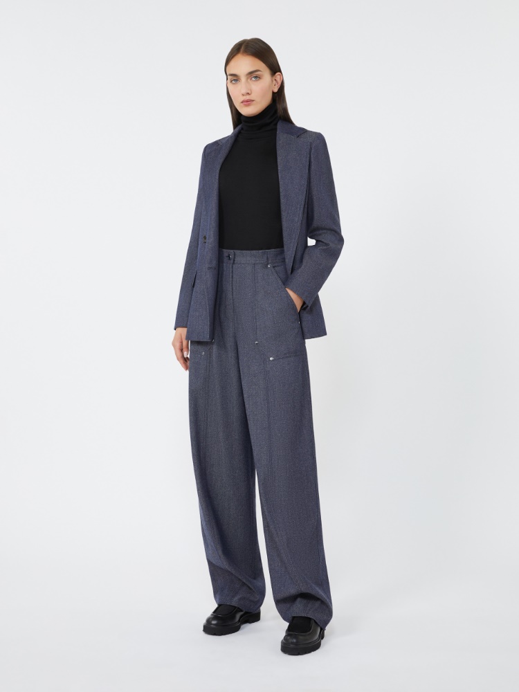Slim-fit denim-effect wool blazer - ULTRAMARINE - Max Mara