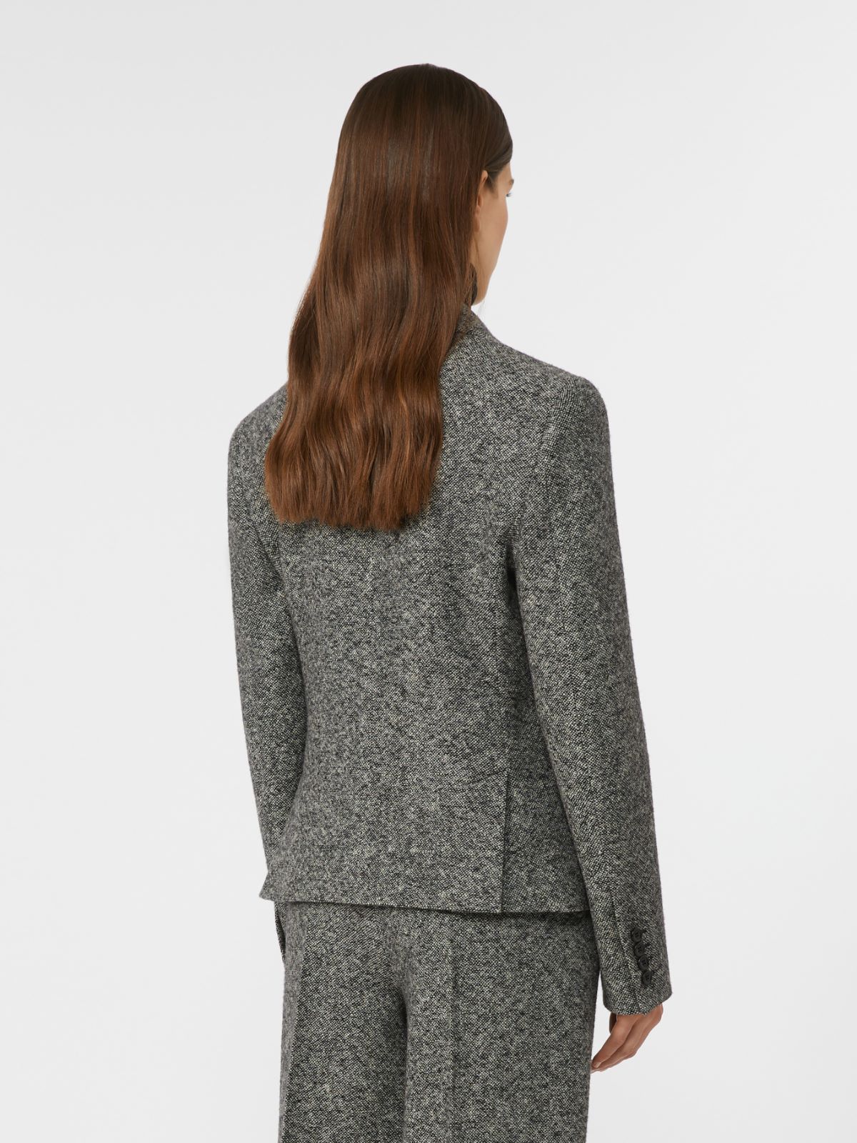 Feminine, wool and silk blazer - WHITE BLACK - Max Mara - 3