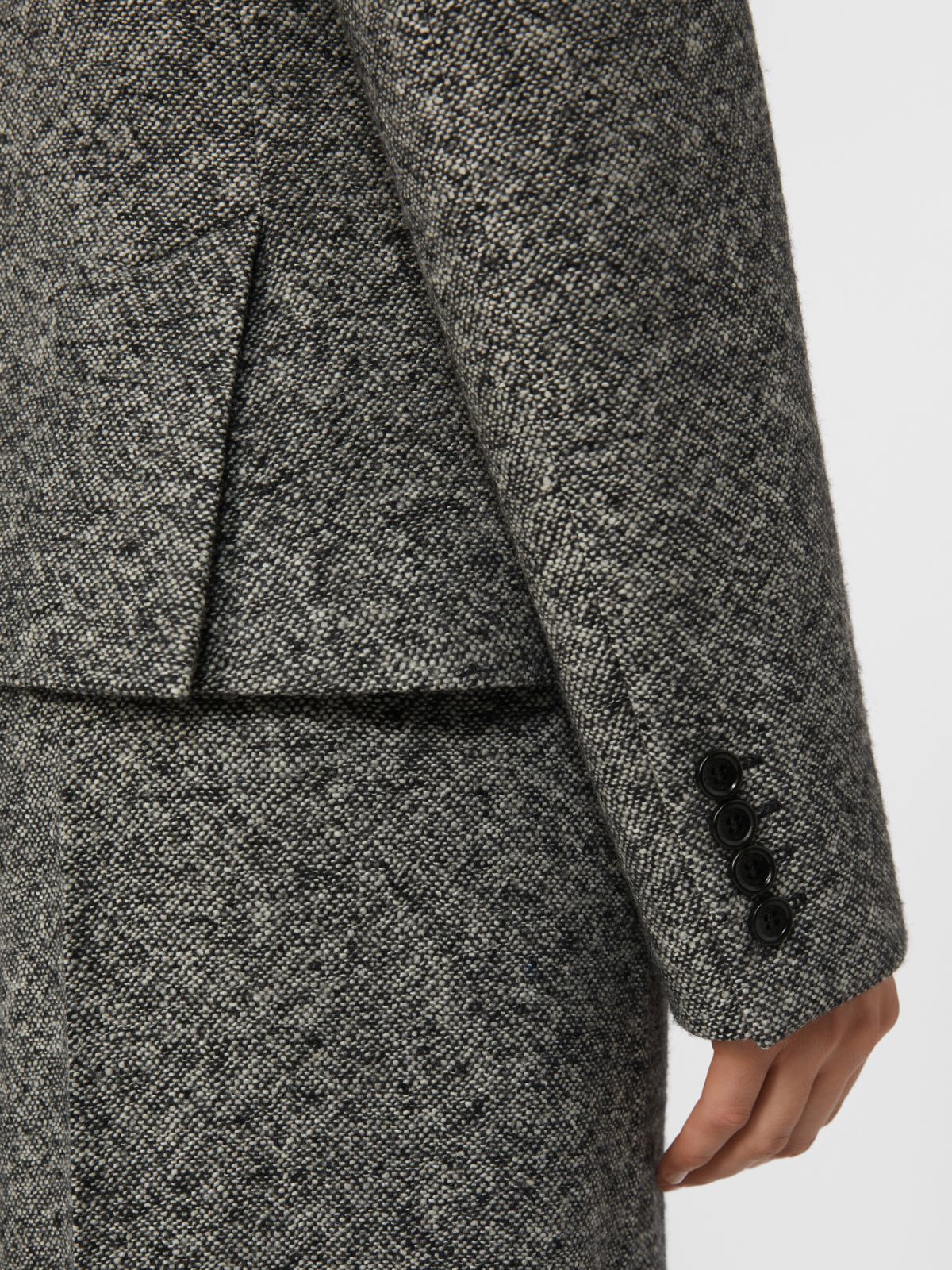 Feminine, wool and silk blazer - WHITE BLACK - Max Mara - 4