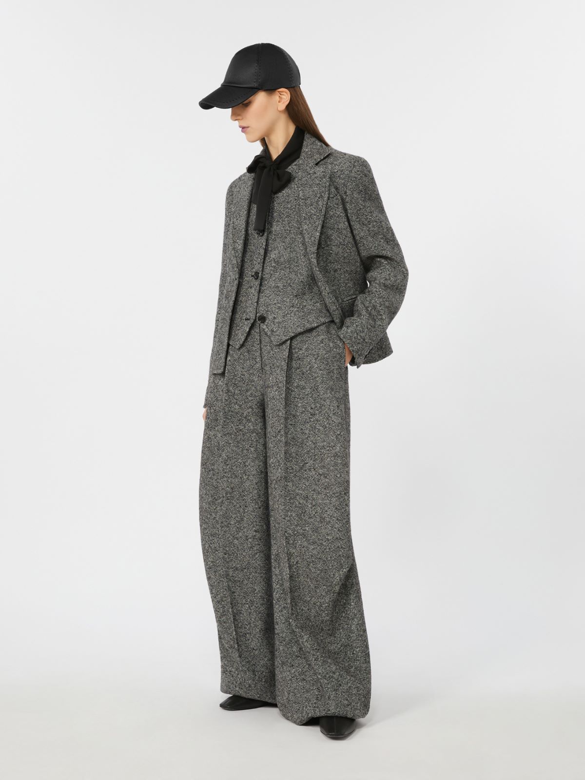 Feminine, wool and silk blazer - WHITE BLACK - Max Mara