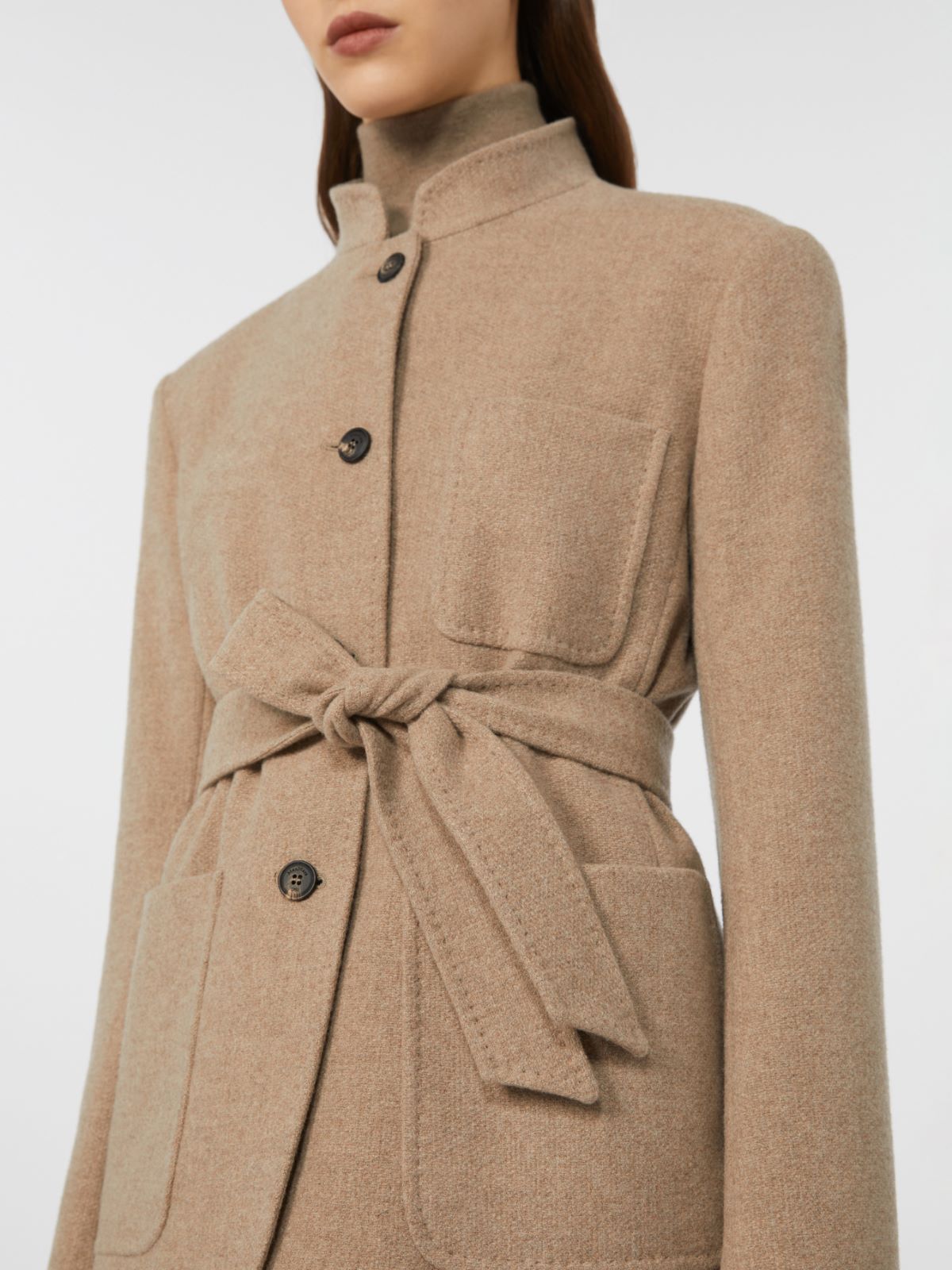 Cashmere jacket with belt - SAND - Max Mara - 4