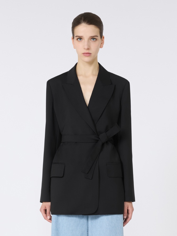 【MaxMara】 BLACK WOOL 比翼ダブル スーツ Black wool blazer | Max Mara