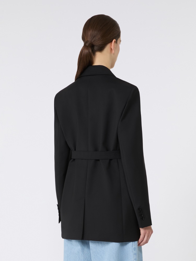 【MaxMara】 BLACK WOOL 比翼ダブル スーツ Black wool blazer | Max Mara