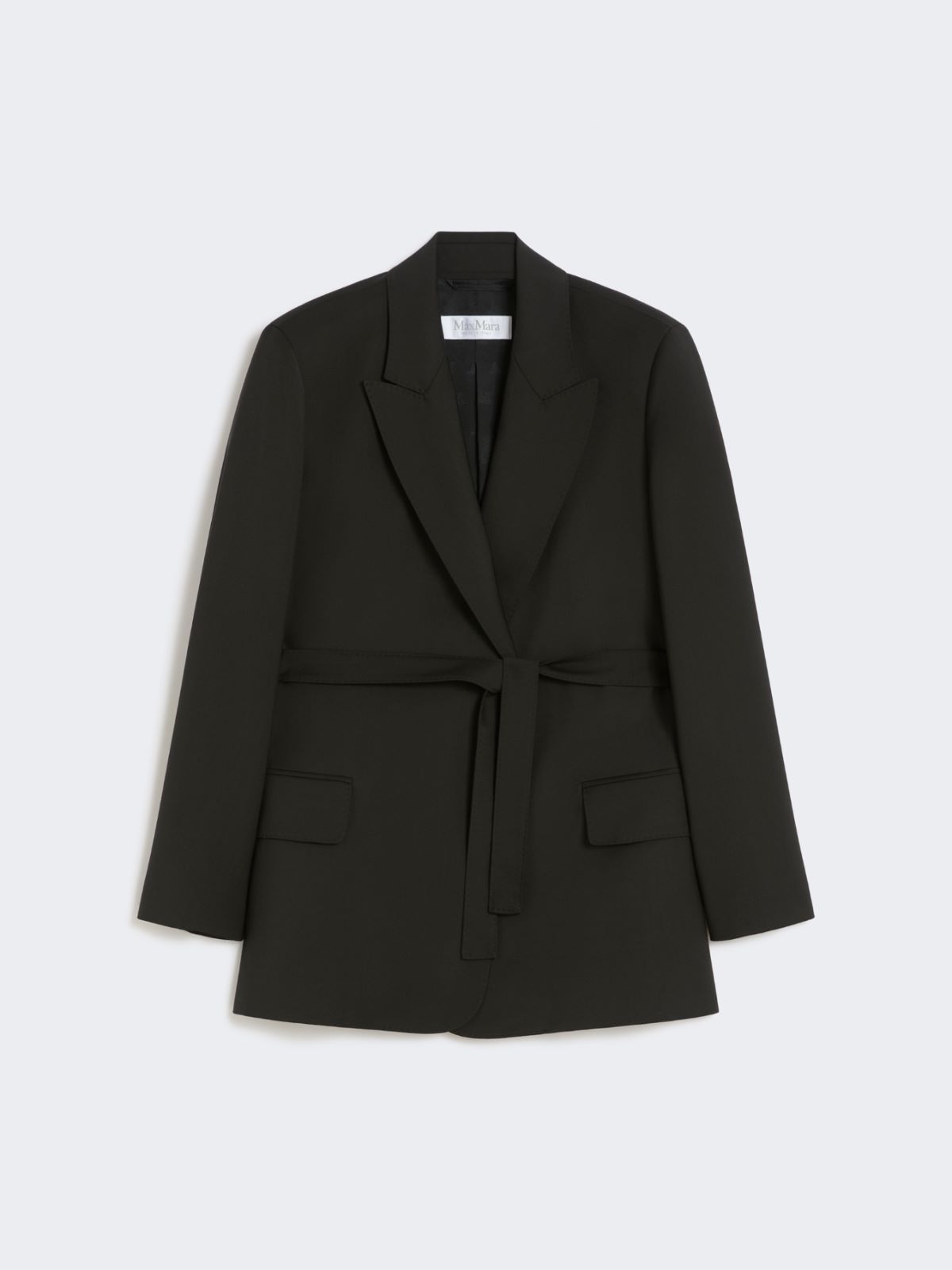 Belted woollen cloth blazer - BLACK - Max Mara - 9