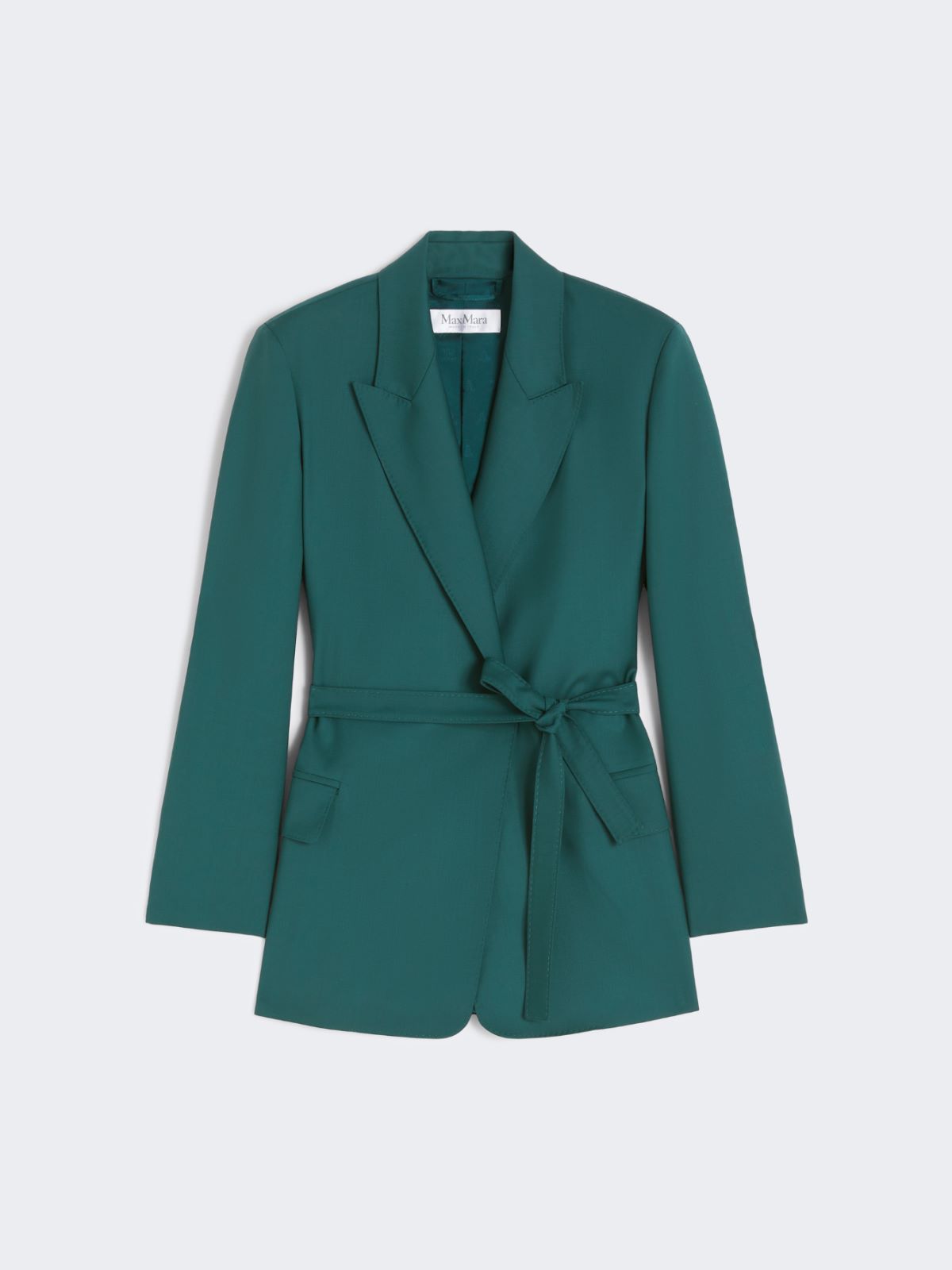 Belted woollen cloth blazer - DARK GREEN - Max Mara - 9