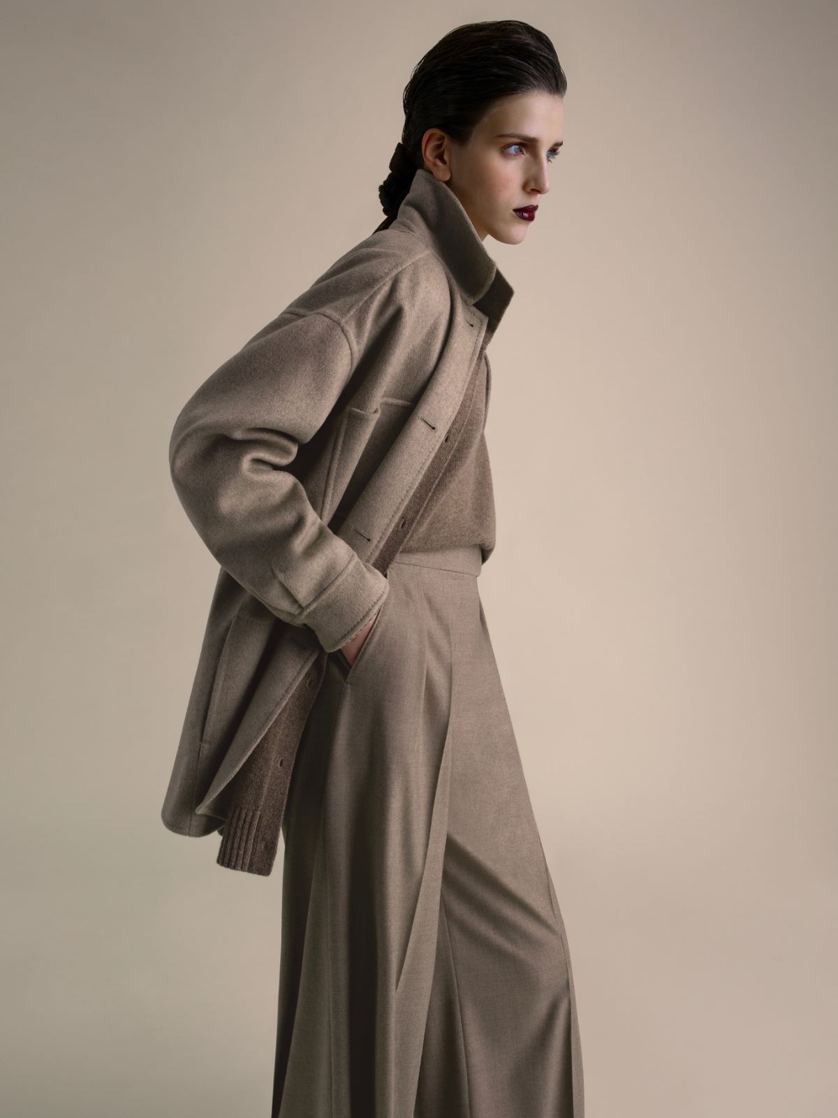 Cashmere shirt jacket - SAND - Max Mara