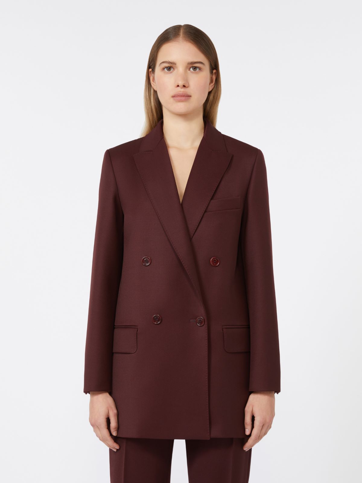- Double-breasted wool blazer - CHERRY - Max Mara - 2