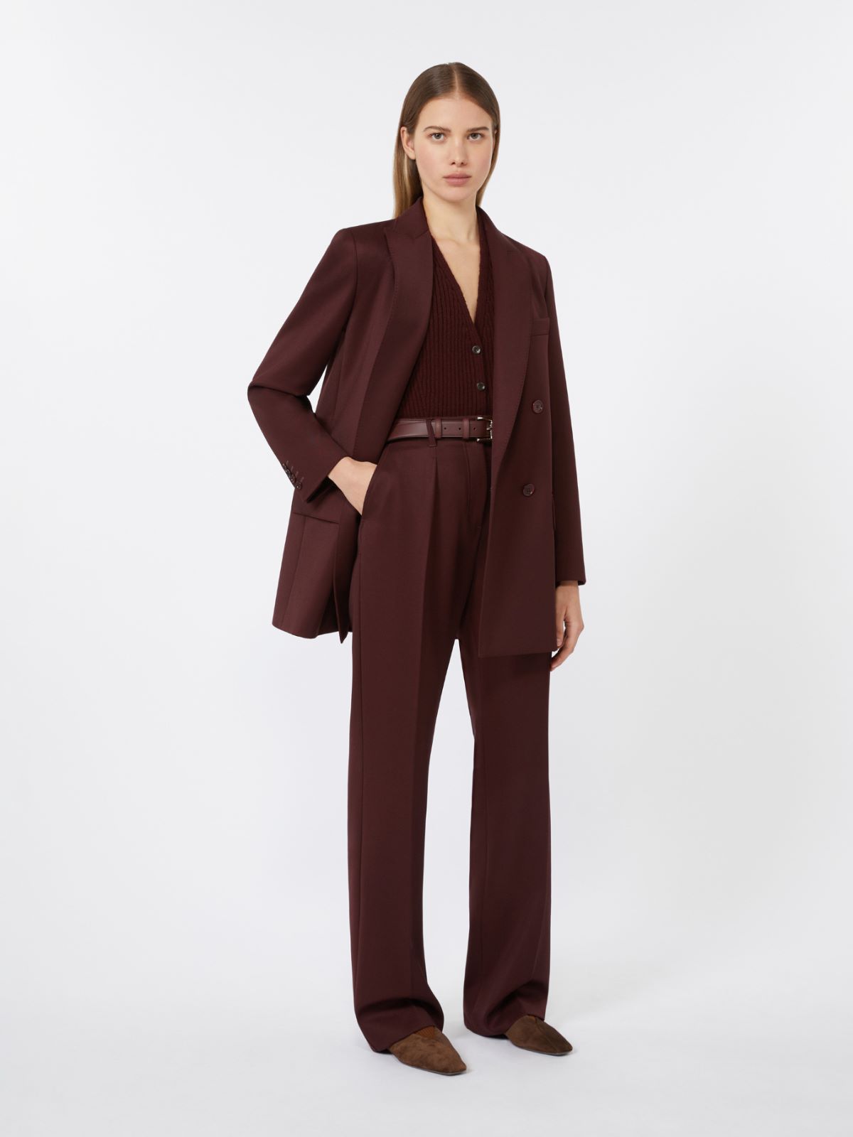 - Double-breasted wool blazer - CHERRY - Max Mara