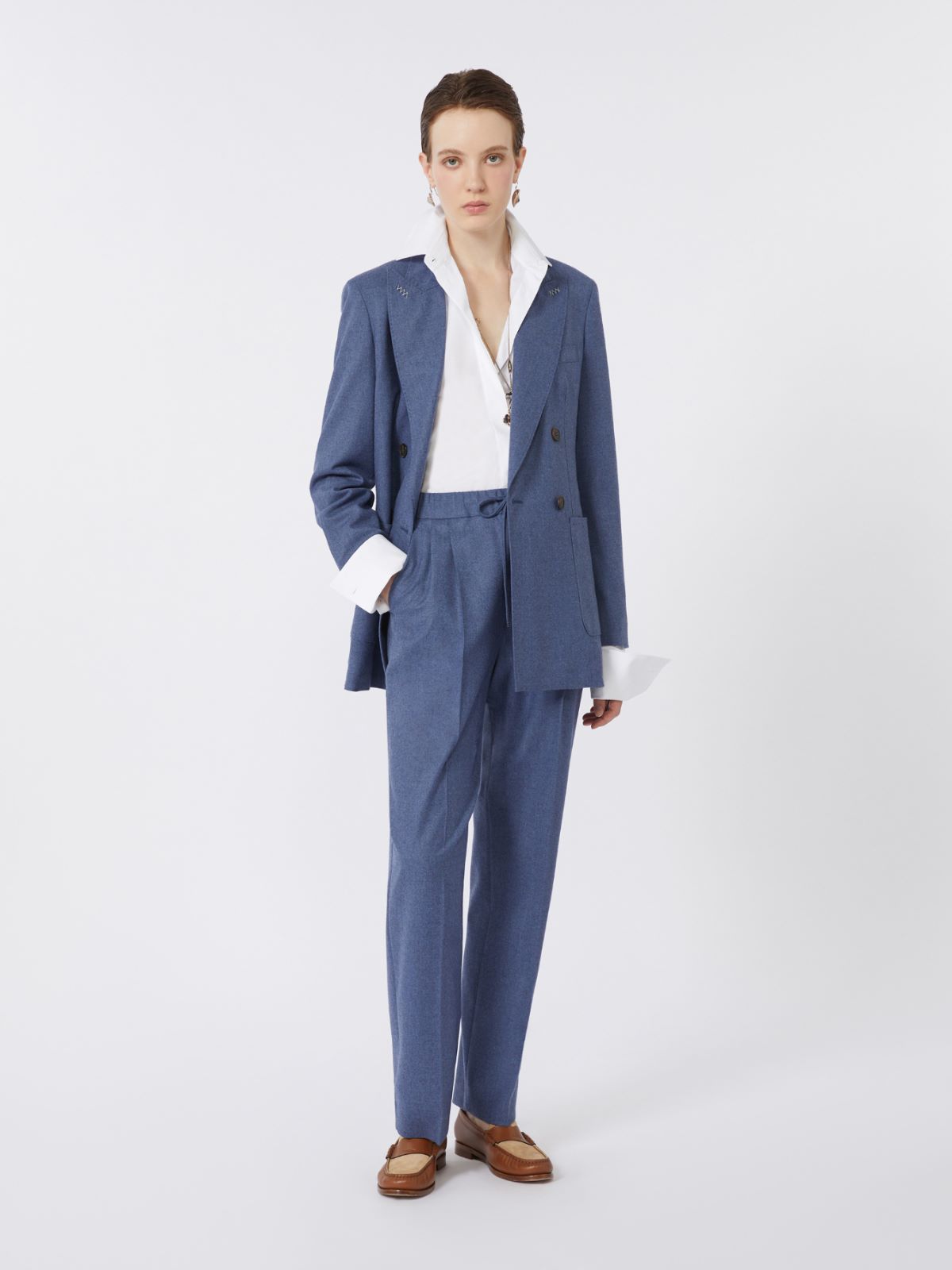 Blazer aus Kaschmirfoulé - JEANSBLAU - Max Mara