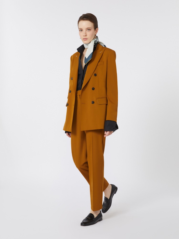 Blazer à double boutonnage en granité de laine - MOUTARDE - Max Mara - 2