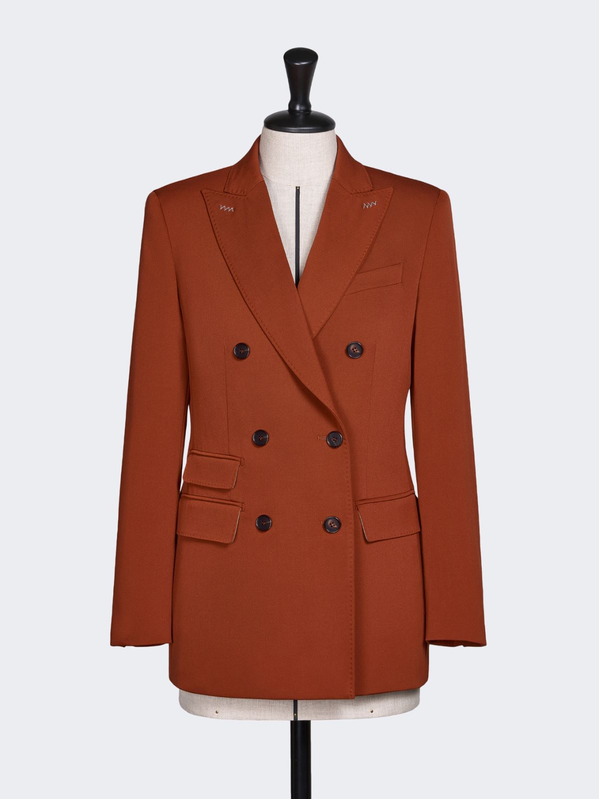 Double-breasted wool granite blazer - RUST - Max Mara - 9