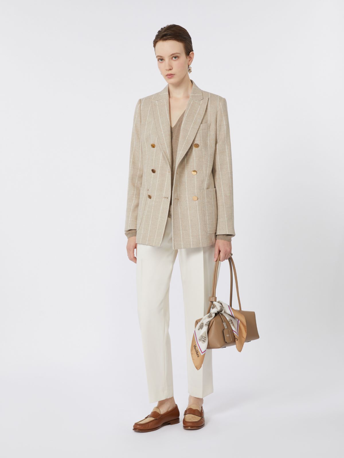 Double-breasted alpaca and wool blazer - BEIGE - Max Mara - 9