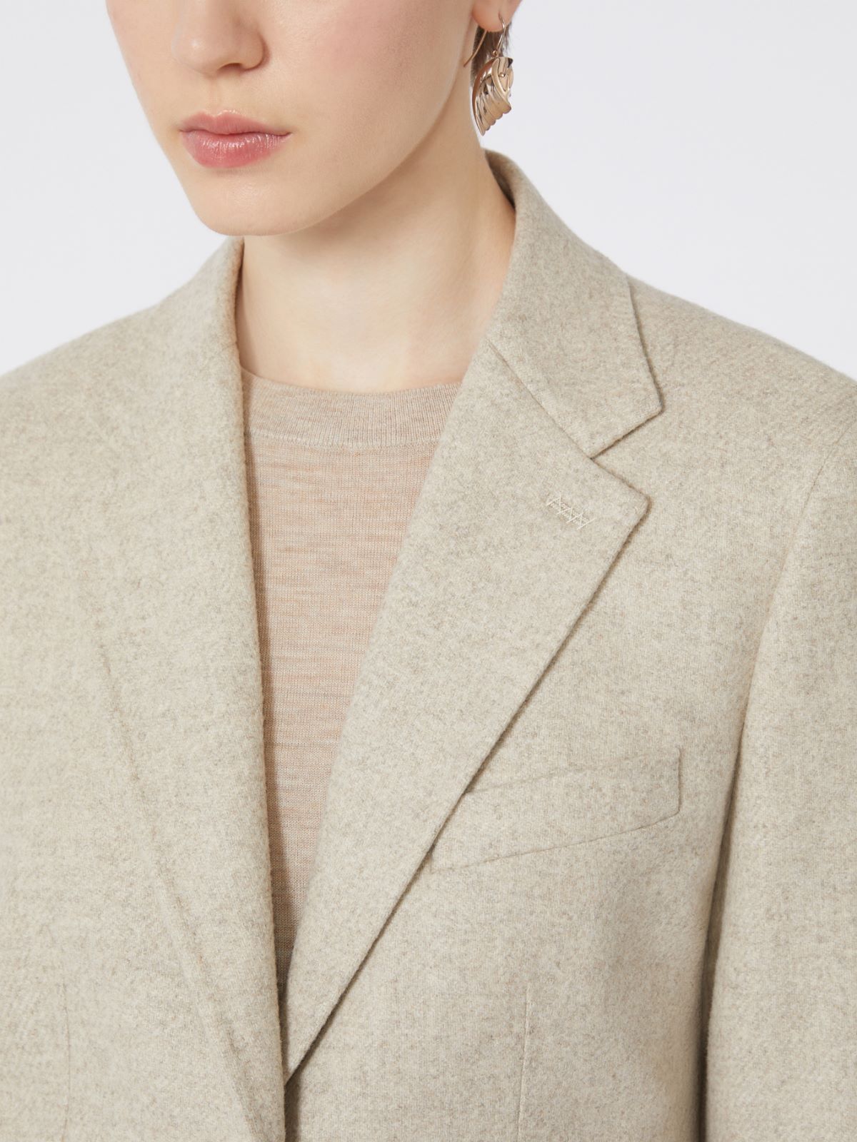 Single-breasted alpaca, cashmere and camel blazer - BEIGE - Max Mara - 4
