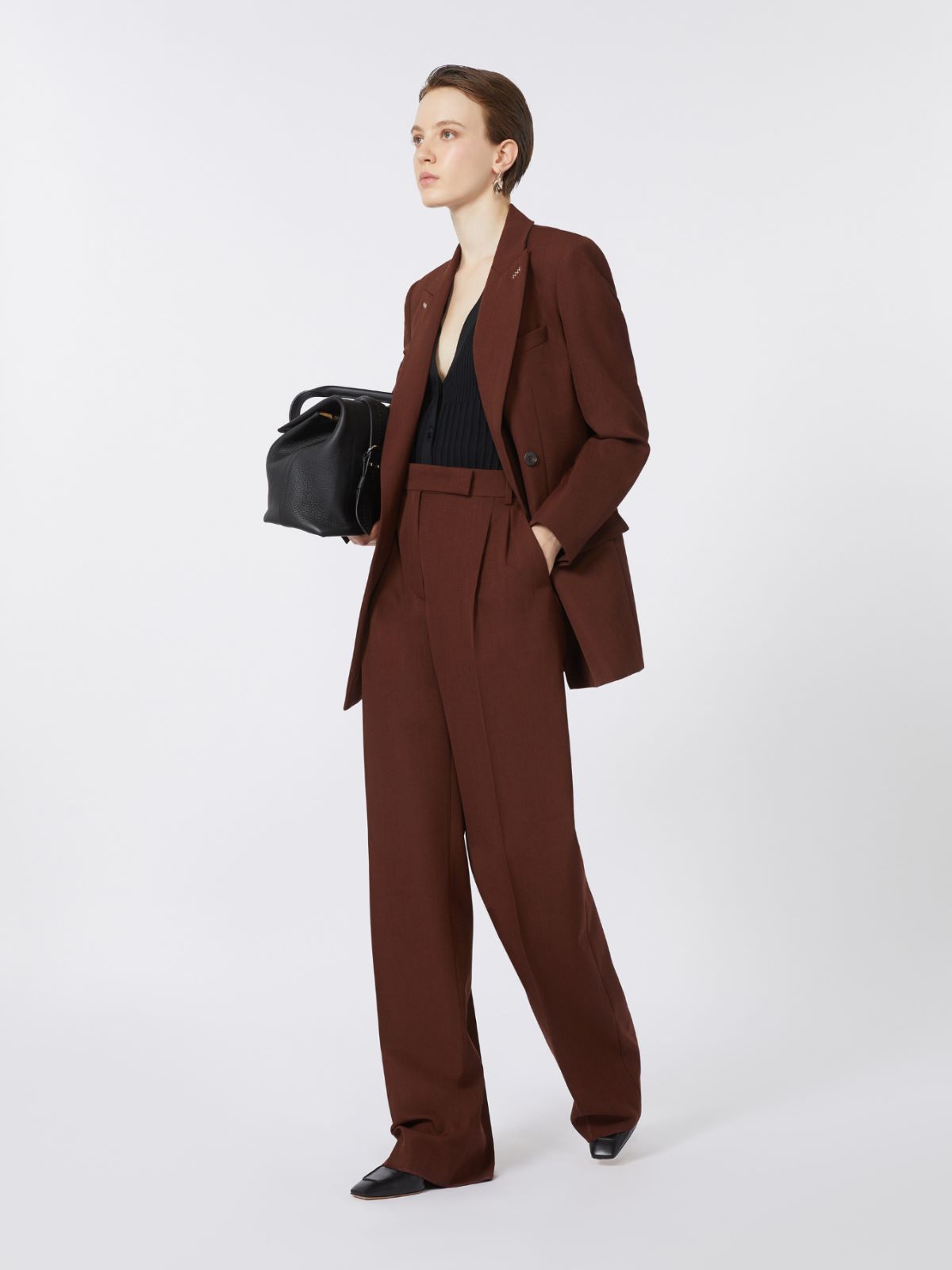 Wool Grain de Poudre blazer - EARTH - Max Mara - 9