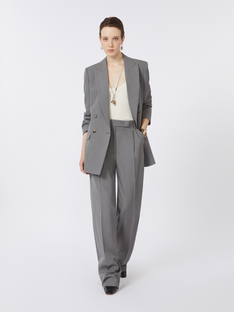 Wool Grain de Poudre blazer - MEDIUM GREY - Max Mara