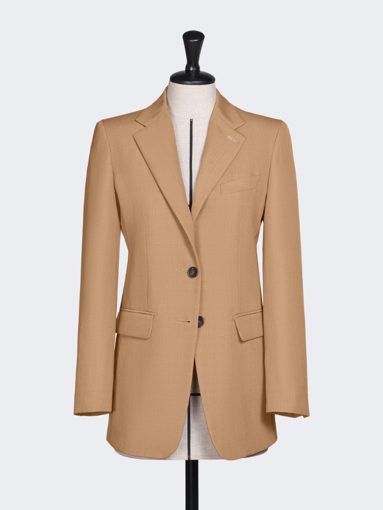 Blazer à simple boutonnage en grain de poudre de laine - POIL DE CHAMEAU - Max Mara
